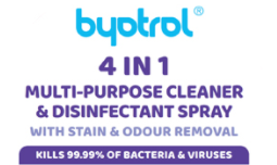 Text label for Byotrol 4-in-1 multi-purpose cleaner & disinfectant spray